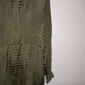 reiss renata snake burnout dress khaki